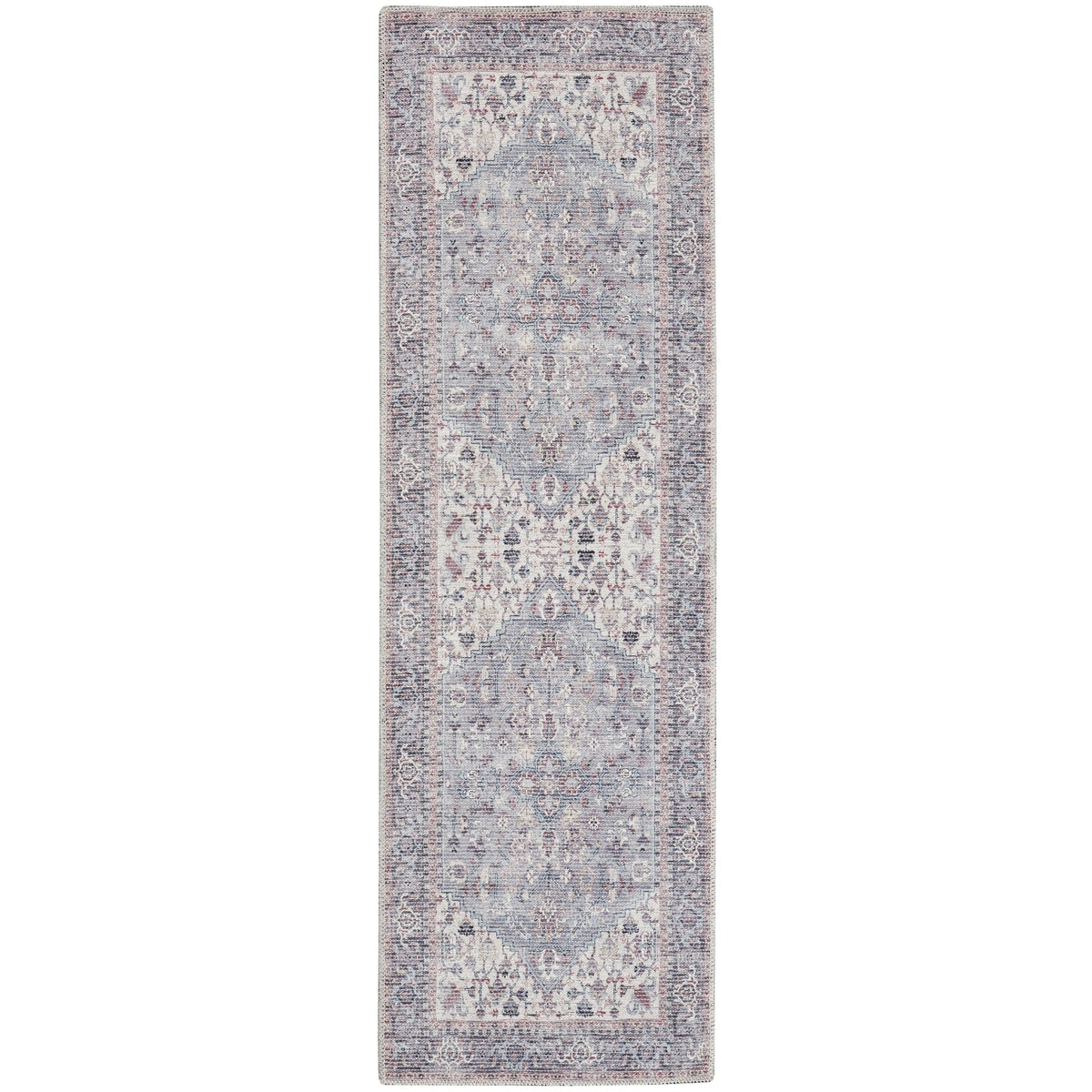 Nourison Home New Concept Washables SR104 Grey Indoor Runner - Vintage Machine Woven Machine Made Low Pile