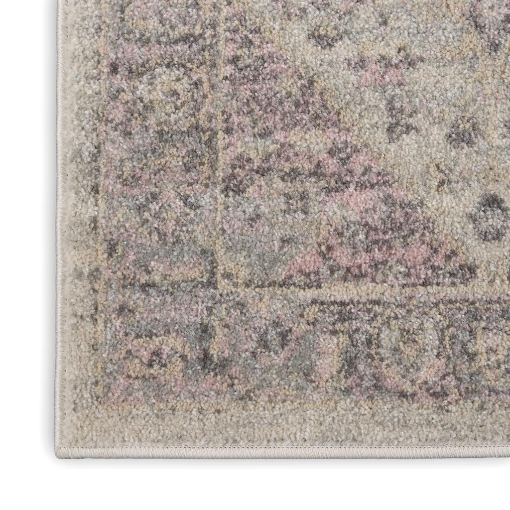 Nourison Home Tranquil TRA06 Pink and Beige Ivory Pink Indoor Runner - Vintage Power Loomed Machine Made Medium Pile