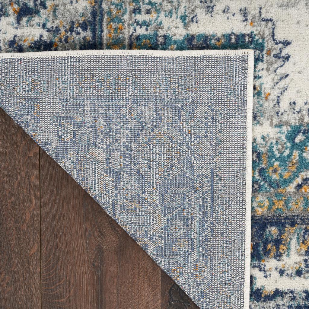 Nourison Home Passion PSN03 Ivory Grey Blue Indoor Runner - Vintage Power Loomed Machine Made Medium Pile