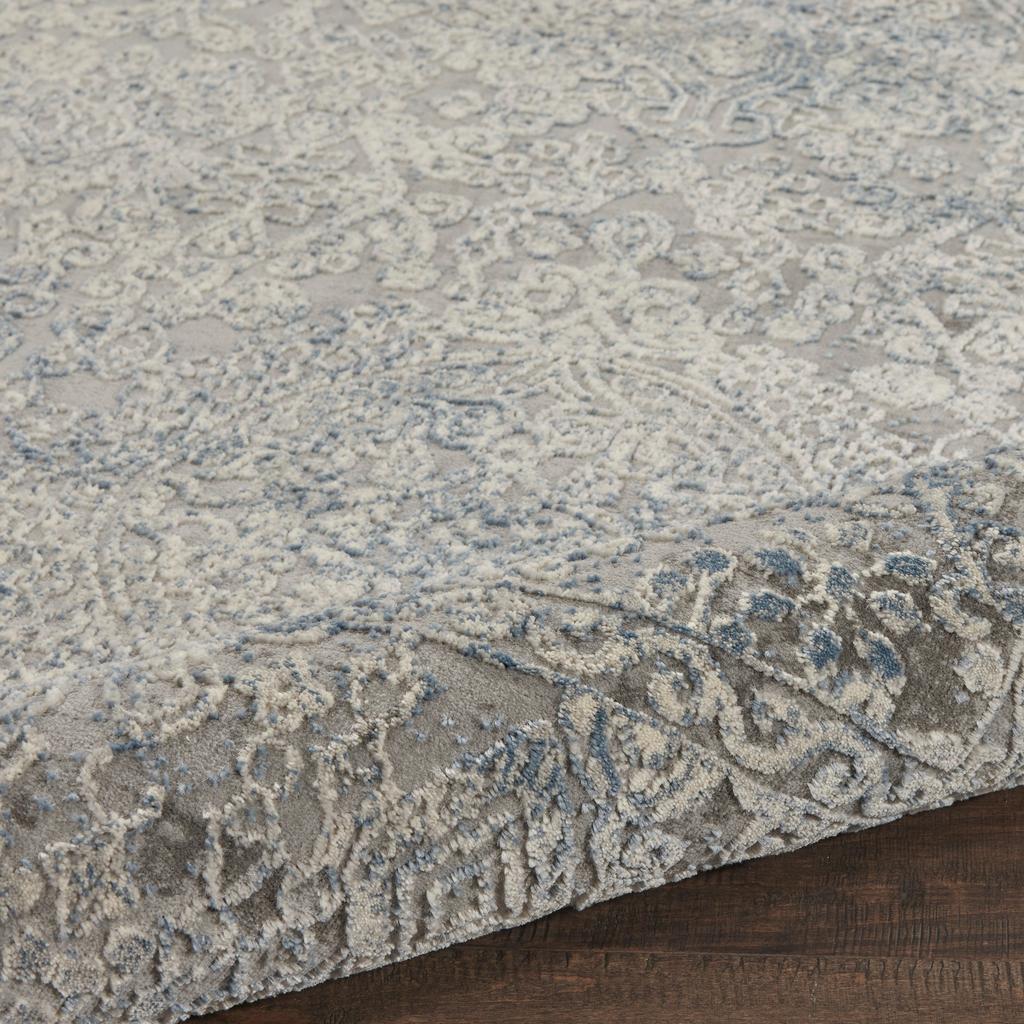 Nourison Home Rustic Textures RUS09 Ivory Light Blue Indoor Runner - Vintage Power Loomed Machine Made Medium Pile