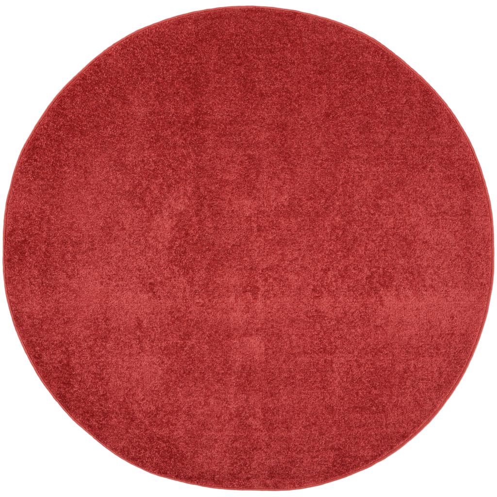 Nourison Home Nourison Essentials NRE01 Brick Red Indoor/Outdoor Round Area Rug - Outdoor Power Loomed Machine Made Low Pile