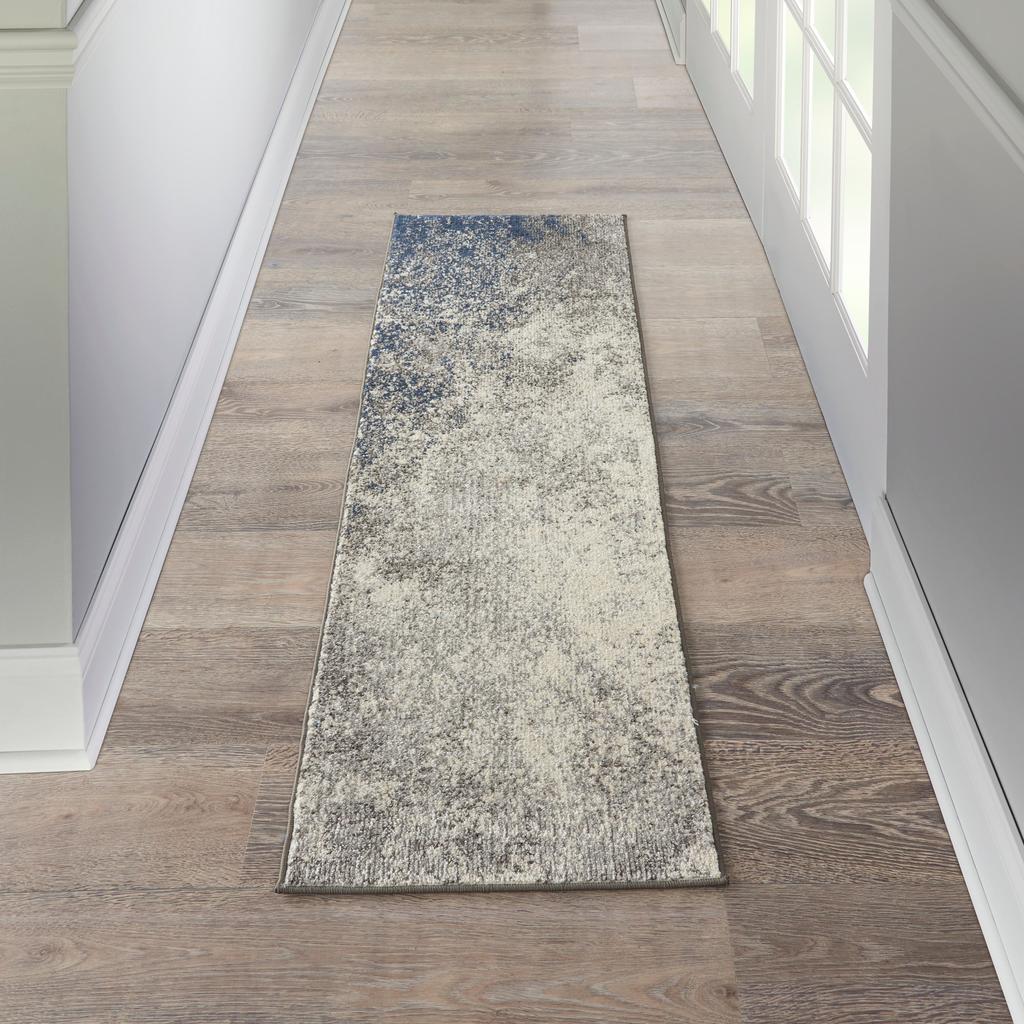 Nourison Home Passion PSN10 Charcoal Ivory Indoor Runner - Modern Power Loomed Machine Made Medium Pile