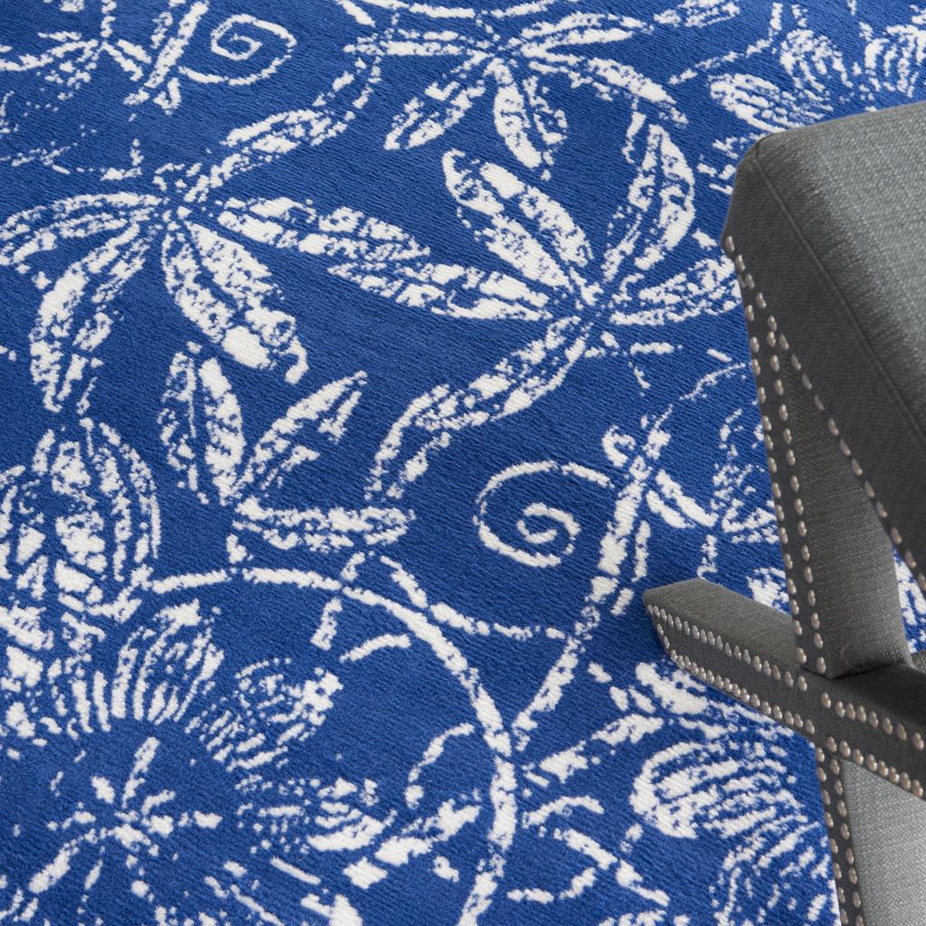 Nourison Home Whimsicle WHS05 Navy Indoor Round Area Rug - Farmhouse Power Loomed Machine Made Low Pile