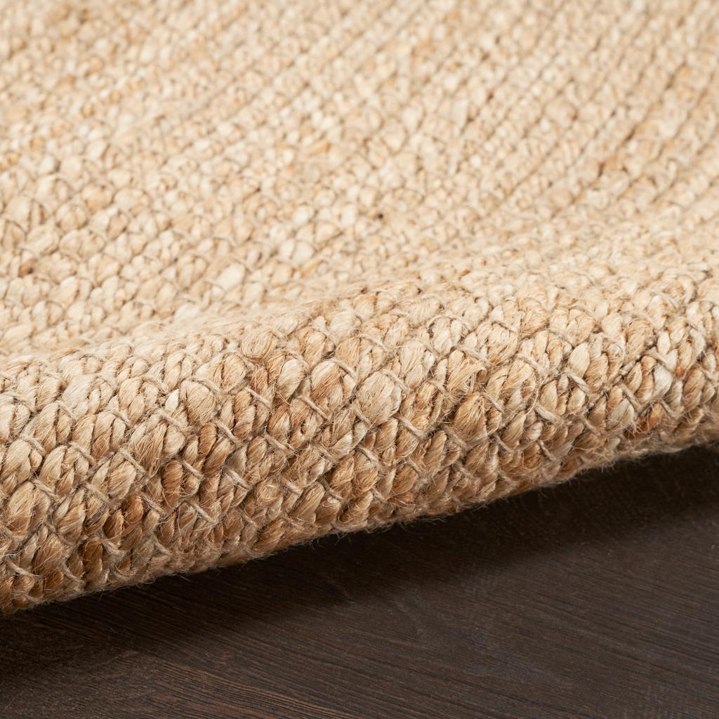 Nourison Home Natural Jute NJT01 Bleached Indoor Runner - Farmhouse Hand Woven Handmade Medium Pile