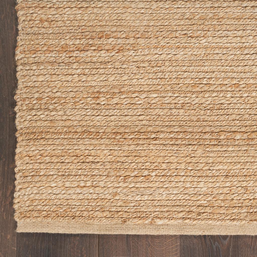 Nourison Home Natural Jute NJT01 Natural Indoor Rectangle Area Rug - Farmhouse Hand Woven Handmade Medium Pile