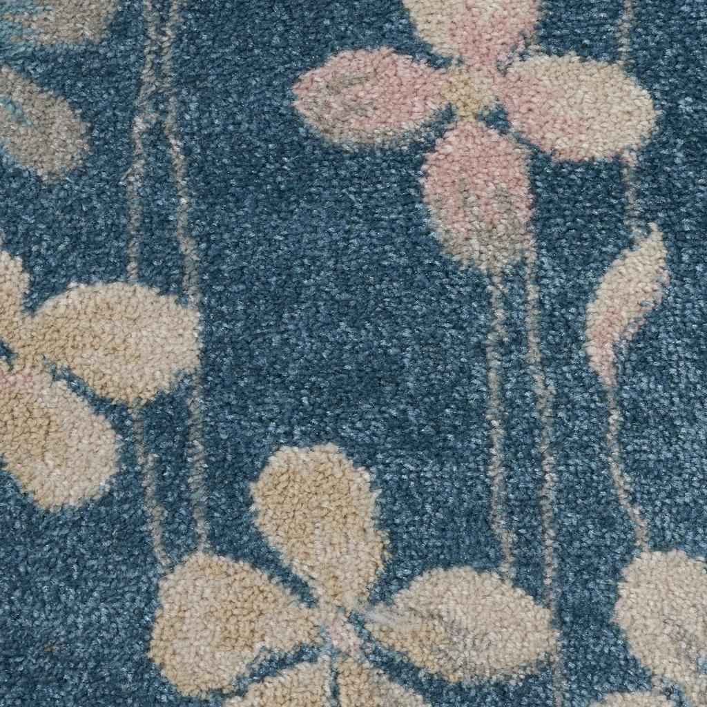 Nourison Home Tranquil TRA04 Turquoise Blue Turquoise Indoor Round Area Rug - Contemporary Power Loomed Machine Made Medium Pile