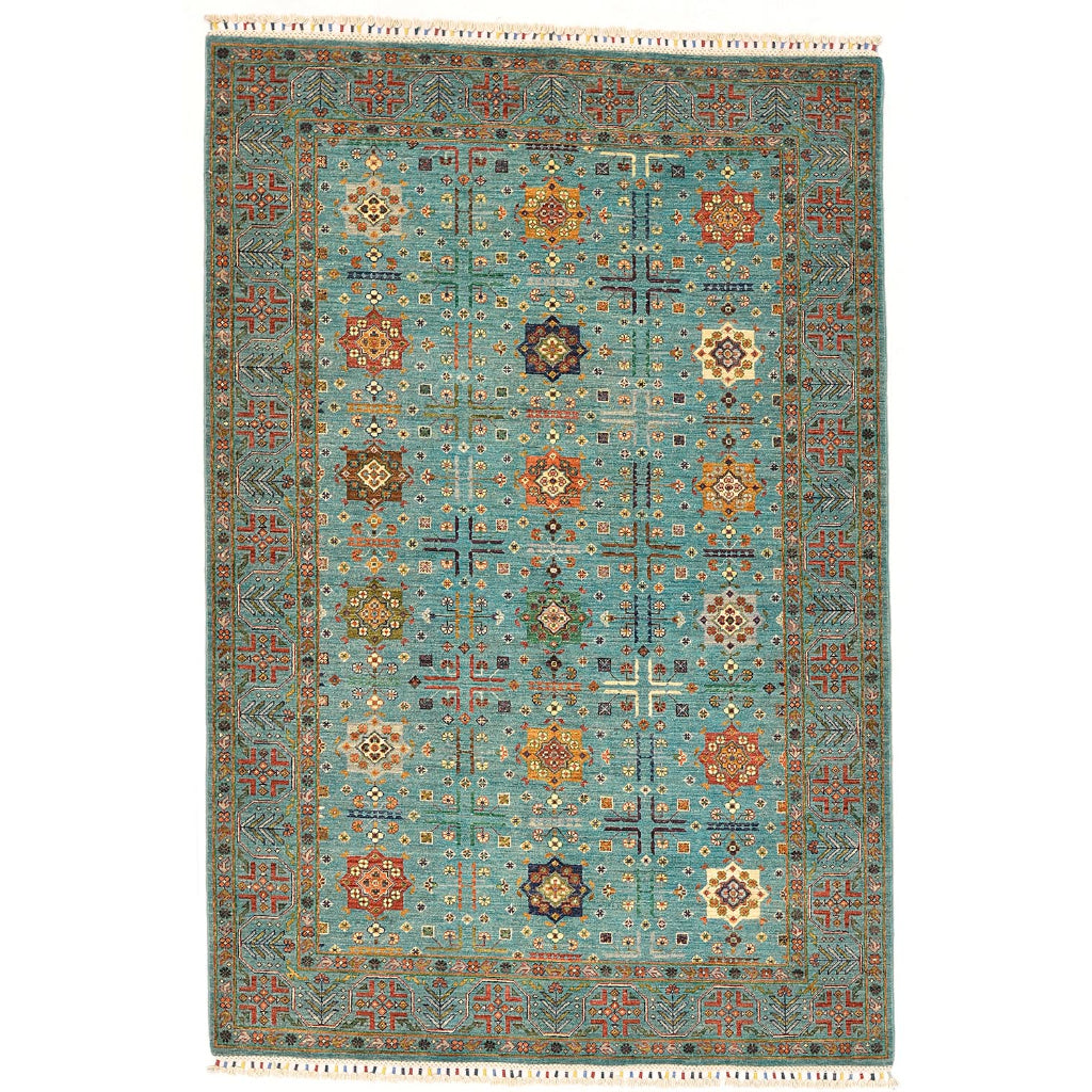Momeni Sultana 5'-6" X 8'-4" Vintage Hand Knotted Low Pile Area Rug - Traditional Rug Made of 100% Wool with Multicolor Floral Design-