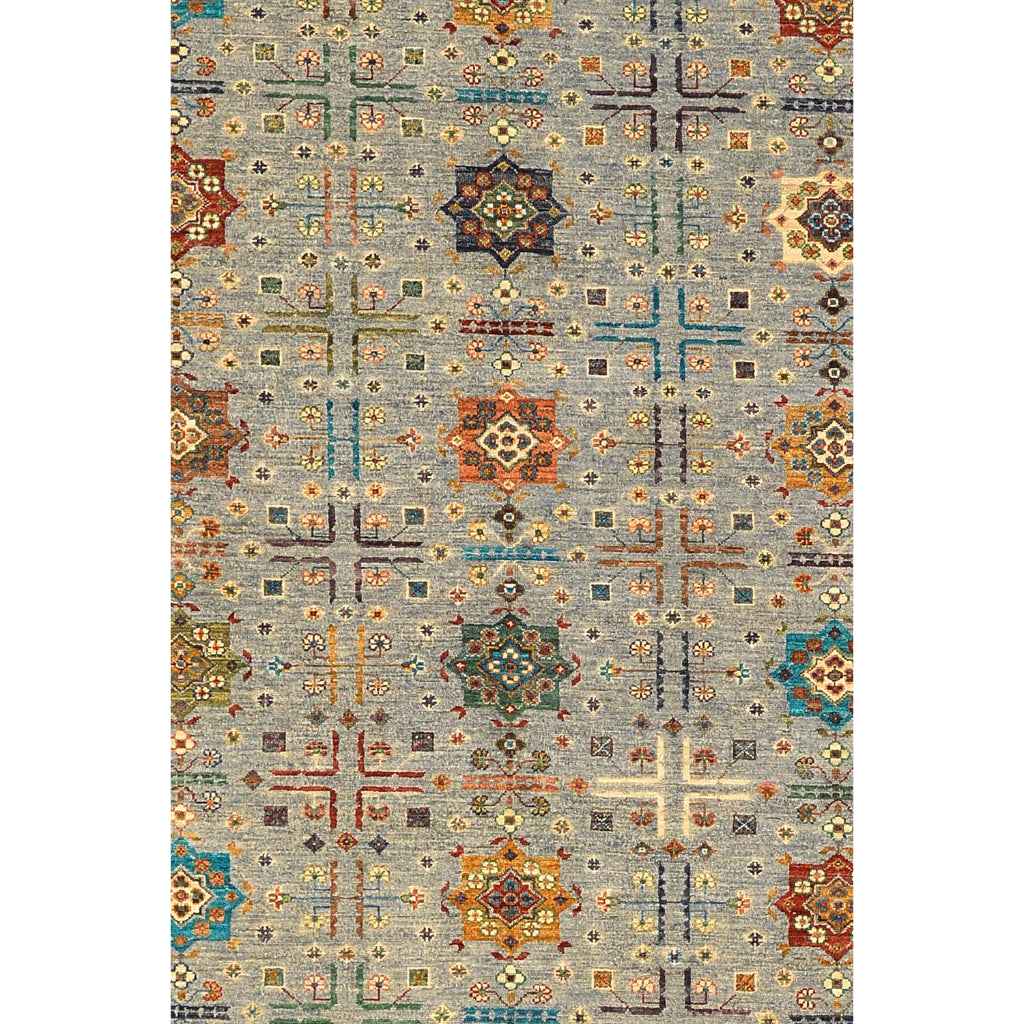 Momeni Sultana 5&#39;-9&quot; X 7&#39;-9&quot; Vintage Hand Knotted Low Pile Area Rug - Traditional Rug Made of 100% Wool with Multicolor Floral Design