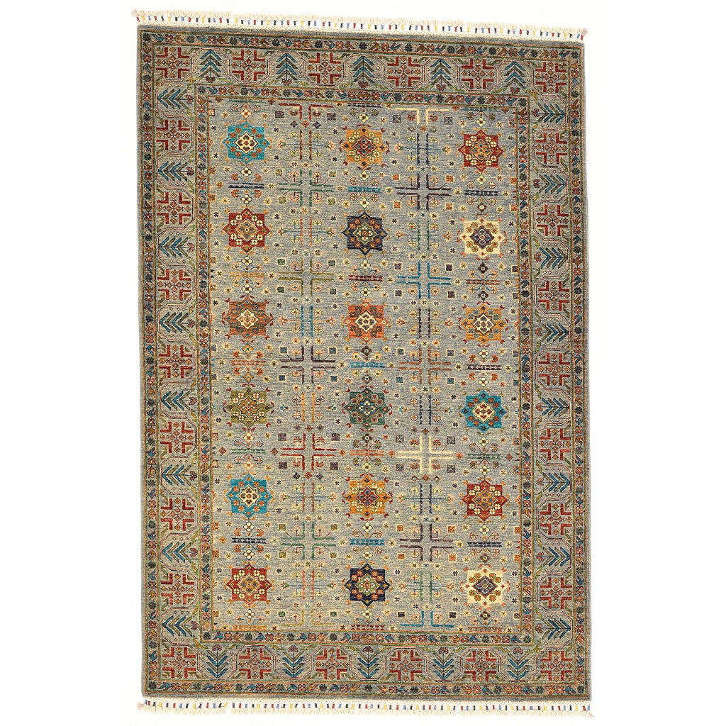 Momeni Sultana 5'-9" X 7'-9" Vintage Hand Knotted Low Pile Area Rug - Traditional Rug Made of 100% Wool with Multicolor Floral Design-