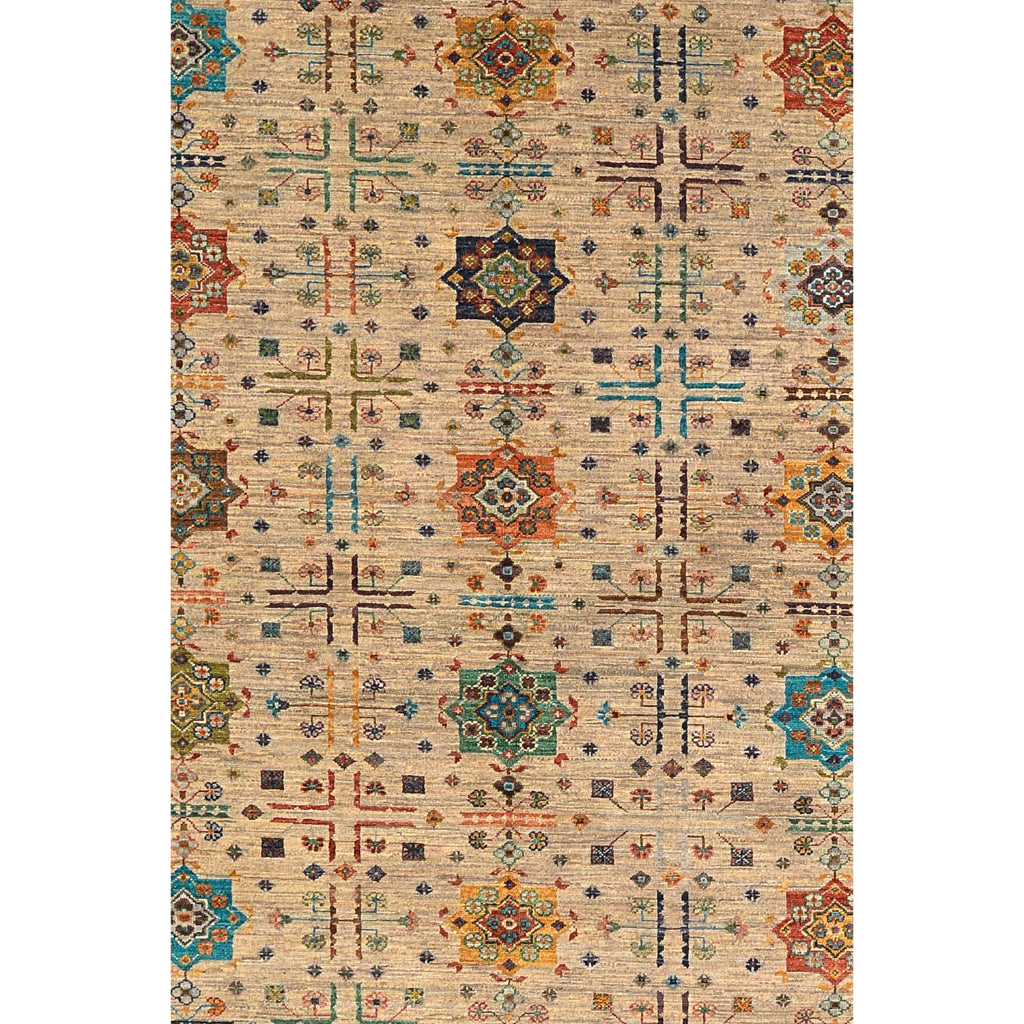 Momeni Sultana 5'-6" X 7'-10" Vintage Hand Knotted Low Pile Area Rug - Traditional Rug Made of 100% Wool with Multicolor Floral Design-