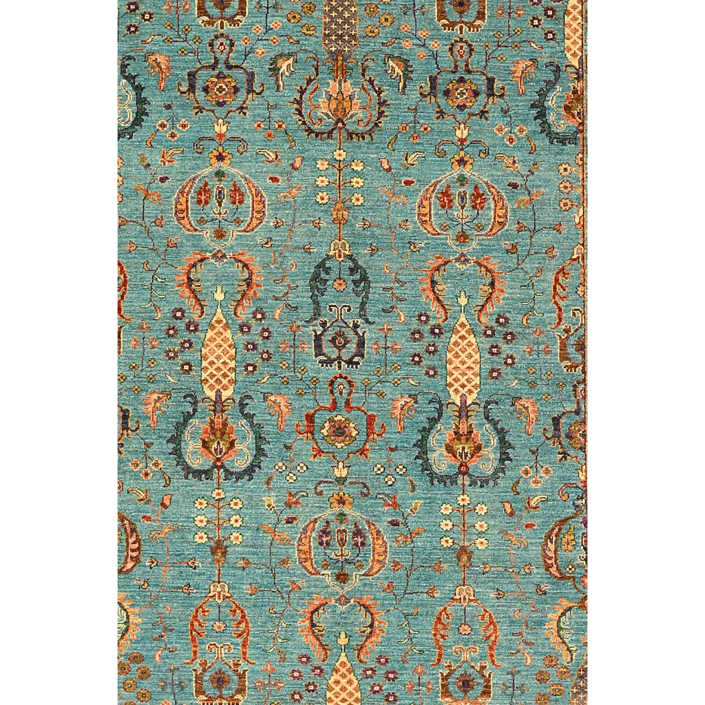 Momeni Sultana 5'-10" X 8'-3" Vintage Hand Knotted Low Pile Area Rug - Traditional Rug Made of 100% Wool with Multicolor Floral Design-