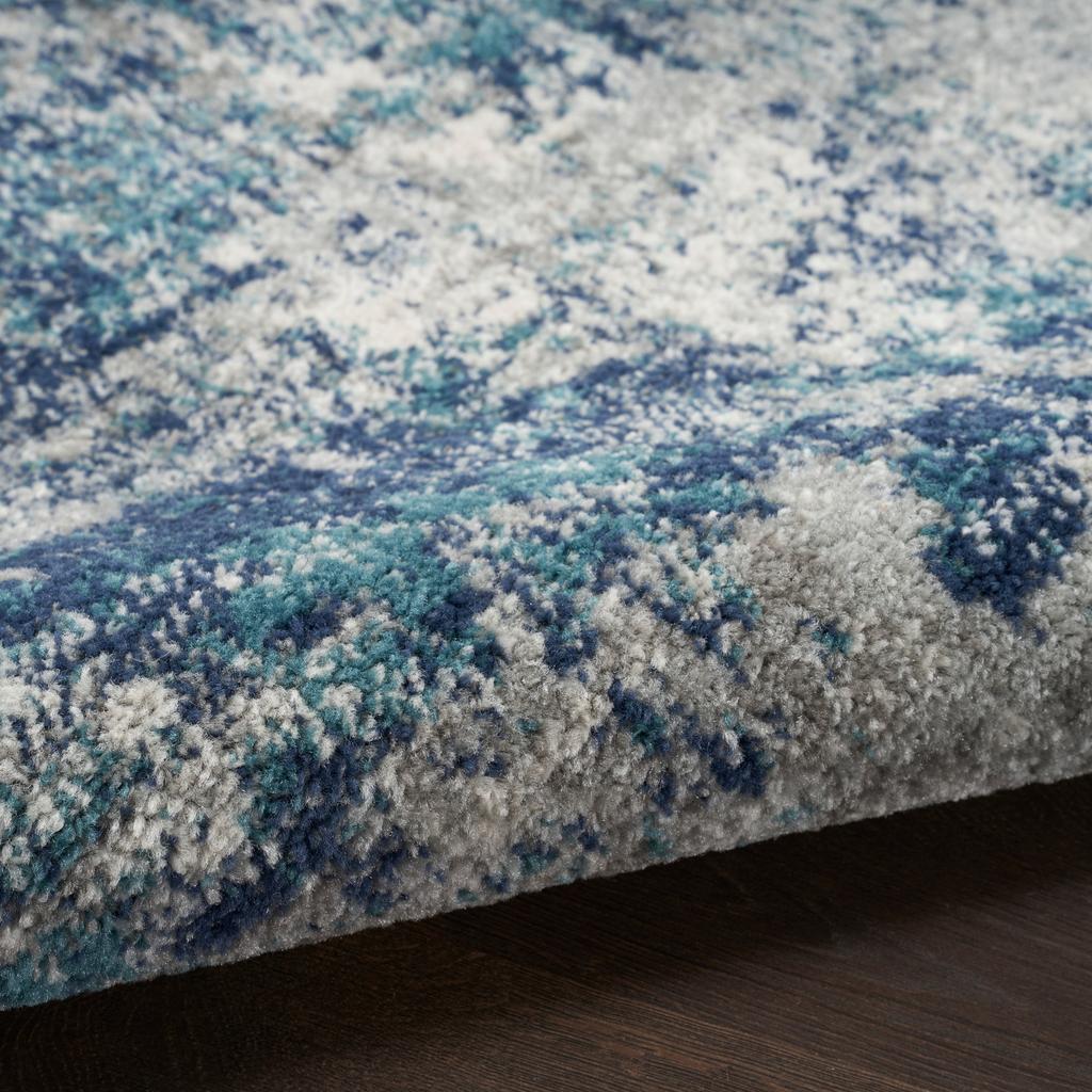 Nourison Home Passion PSN36 Ivory Teal Indoor Runner - Modern Power Loomed Machine Made Medium Pile