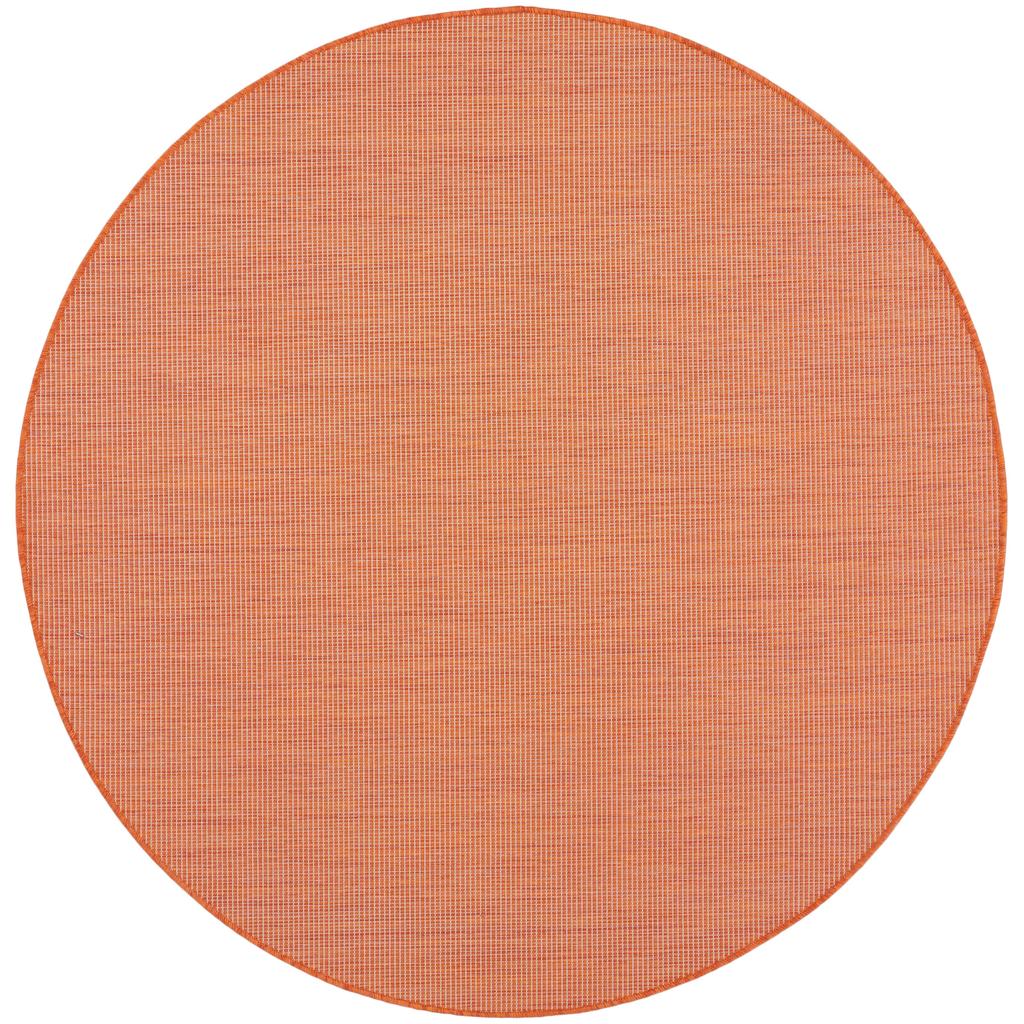 Nourison Home Positano POS01 Terracotta Indoor/Outdoor Round Area Rug - Modern Power Loomed Machine Made Low Pile