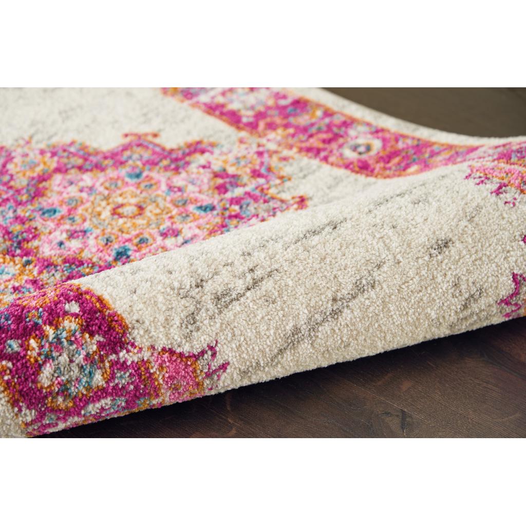 Nourison Home Passion PSN03 Pink and White Ivory/Fuchsia Indoor Runner - Bohemian Power Loomed Machine Made Medium Pile