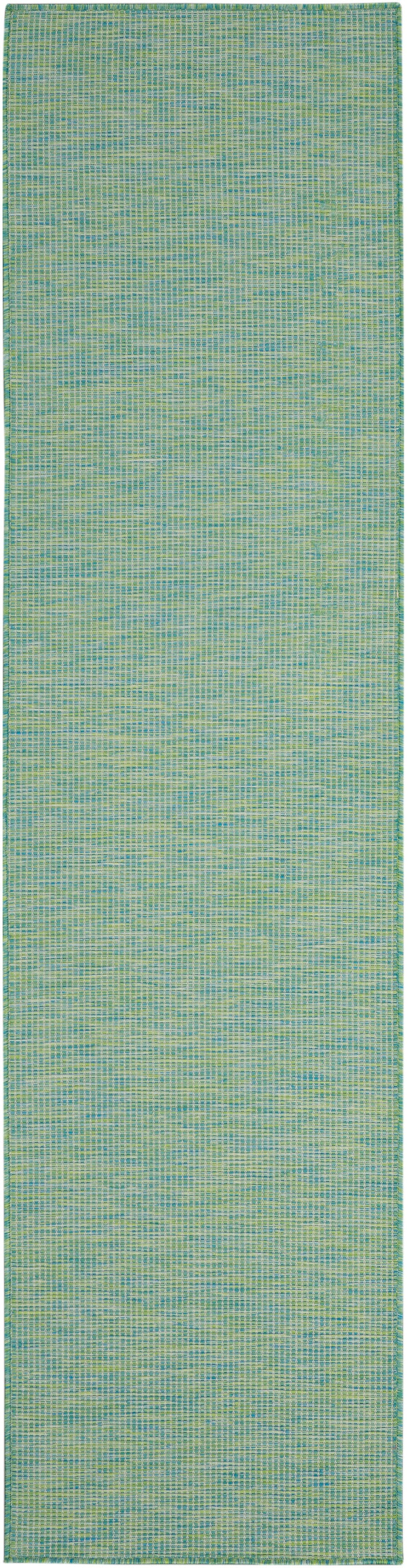 Nourison Home Positano POS01 Blue Green Indoor/Outdoor Runner - Modern Power Loomed Machine Made Low Pile