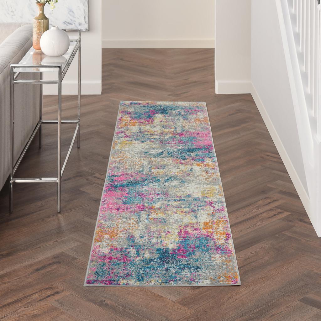 Nourison Home Passion PSN36 Ivory Multicolor Indoor Runner - Modern Power Loomed Machine Made Medium Pile