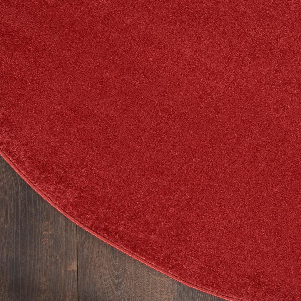 Nourison Home Nourison Essentials NRE01 Brick Red Indoor/Outdoor Round Area Rug - Outdoor Power Loomed Machine Made Low Pile