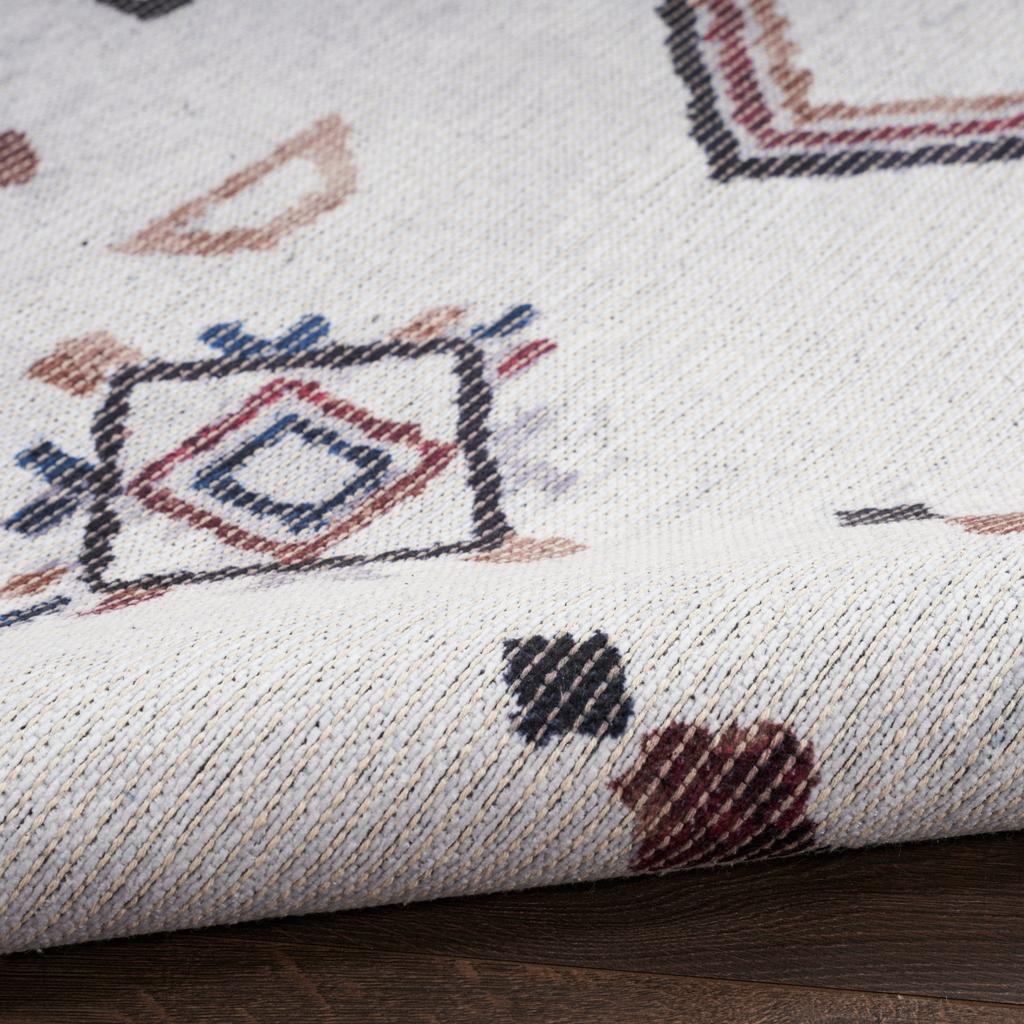 Nourison Home New Concept Washables SR108 Ivory Multicolor Indoor Rectangle Area Rug - Bohemian Machine Woven Machine Made Low Pile