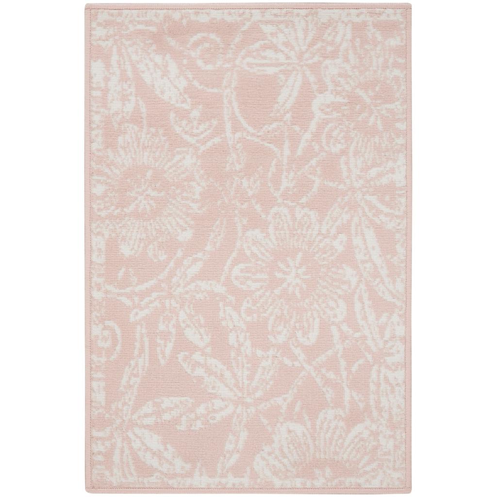 Nourison Home Whimsicle WHS05 Pink Indoor Rectangle Area Rug - Farmhouse Power Loomed Machine Made Low Pile