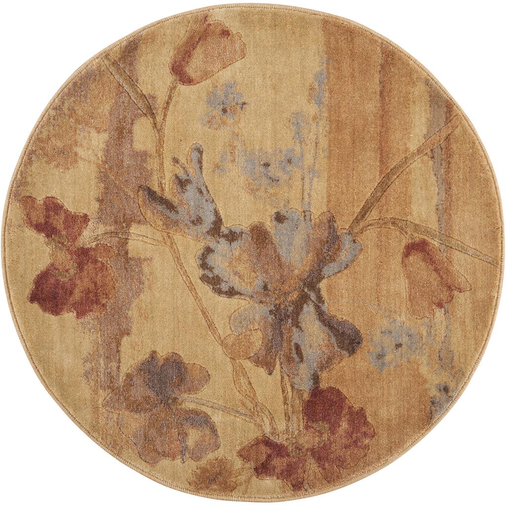 Nourison Home Somerset ST18 Beige Indoor Round Area Rug - Farmhouse Power Loomed Machine Made Medium Pile