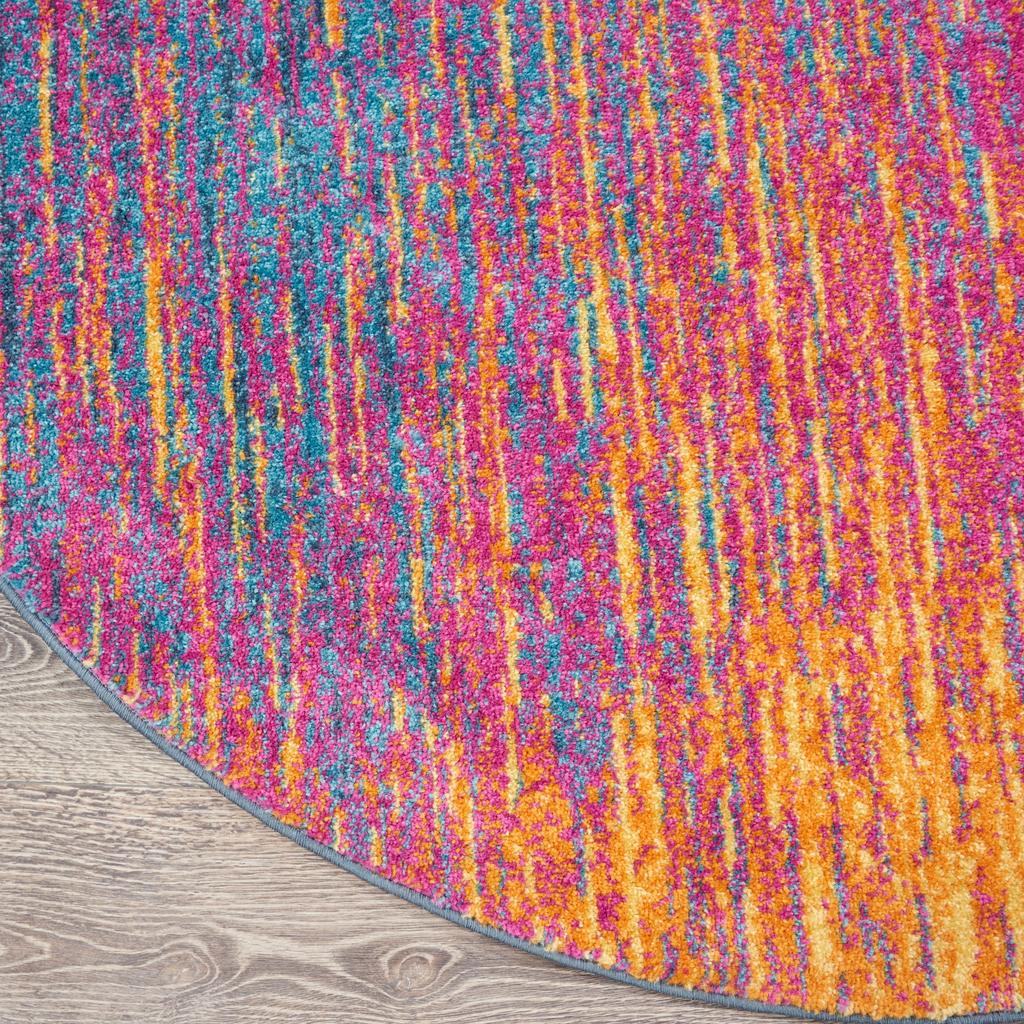 Nourison Home Passion PSN09 Multicolor Indoor Round Area Rug - Modern Power Loomed Machine Made Medium Pile