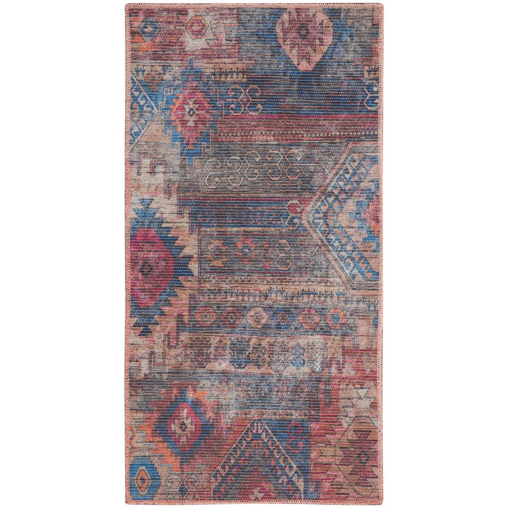 Nourison Home New Concept Washables SR106 Multicolor Indoor Rectangle Area Rug - Vintage Machine Woven Machine Made Low Pile
