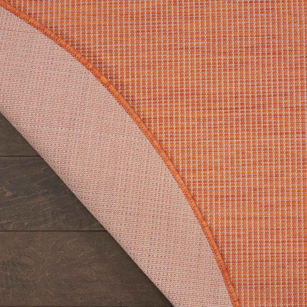 Nourison Home Positano POS01 Terracotta Indoor/Outdoor Round Area Rug - Modern Power Loomed Machine Made Low Pile