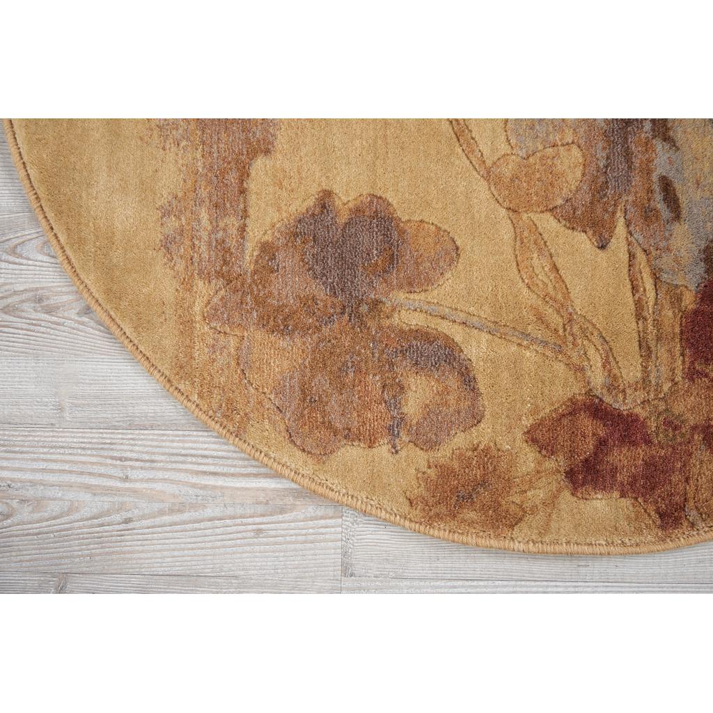 Nourison Home Somerset ST18 Beige Indoor Round Area Rug - Farmhouse Power Loomed Machine Made Medium Pile