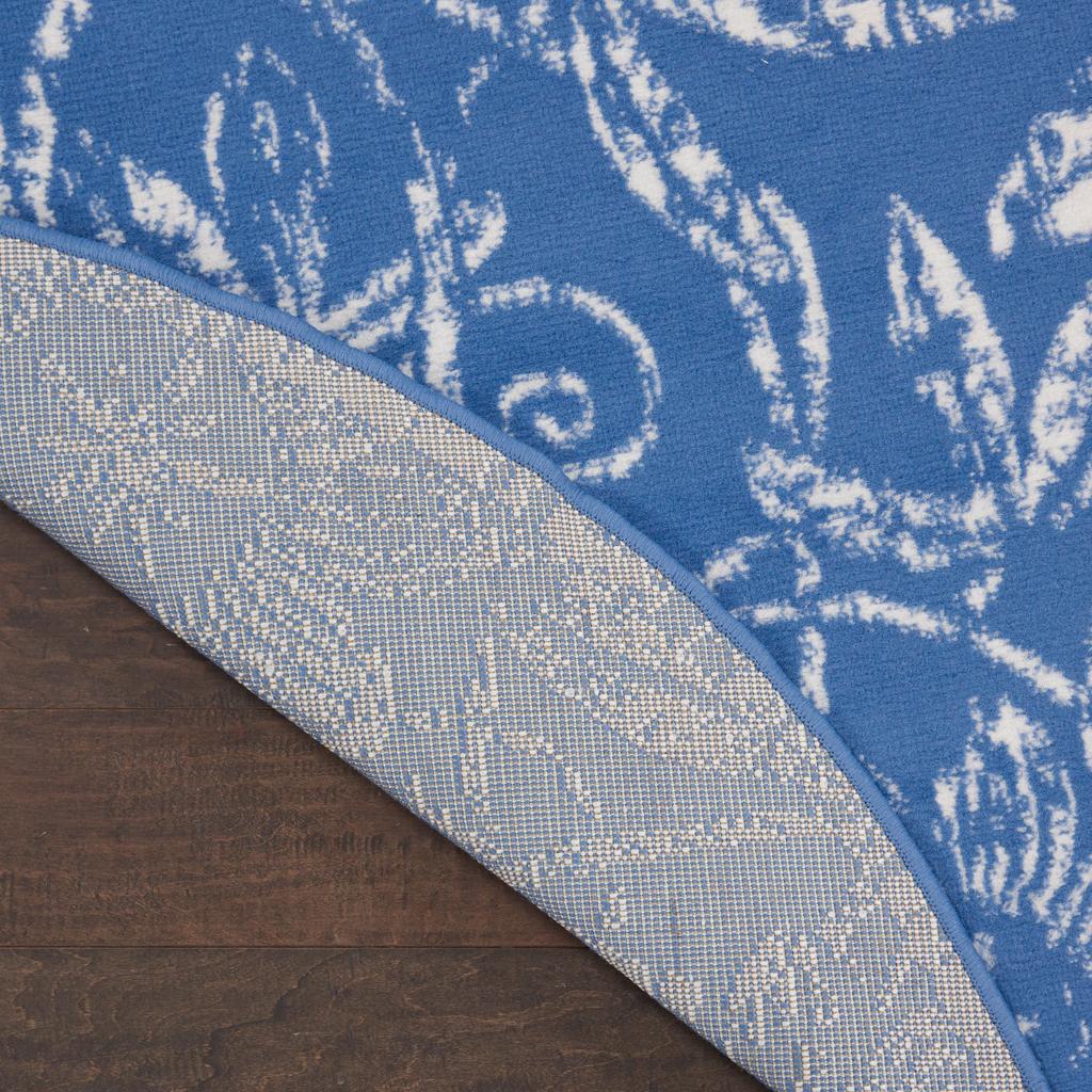 Nourison Home Whimsicle WHS05 Blue Indoor Round Area Rug - Farmhouse Power Loomed Machine Made Low Pile