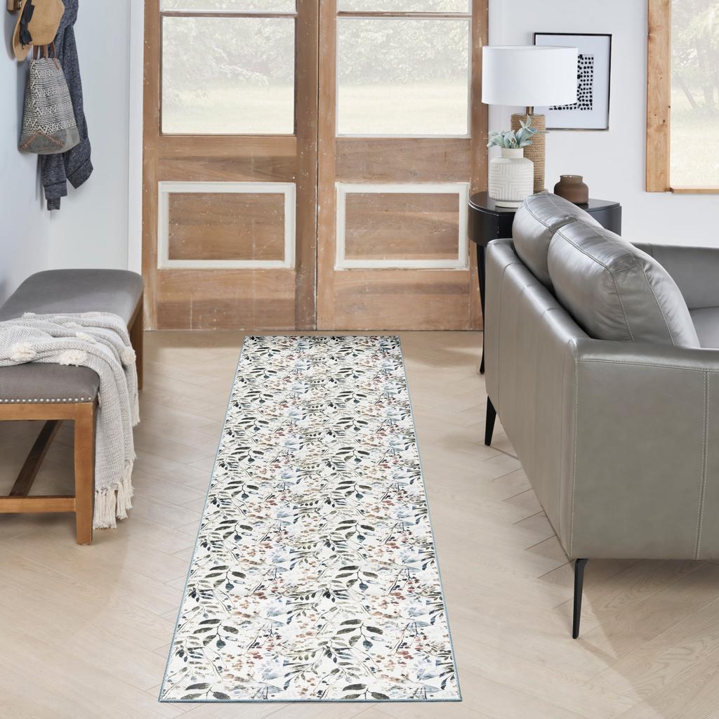 Nourison Home Nourison Washables NWB05 Ivory Multicolor Indoor Runner - Contemporary Power Loomed Machine Made Low Pile