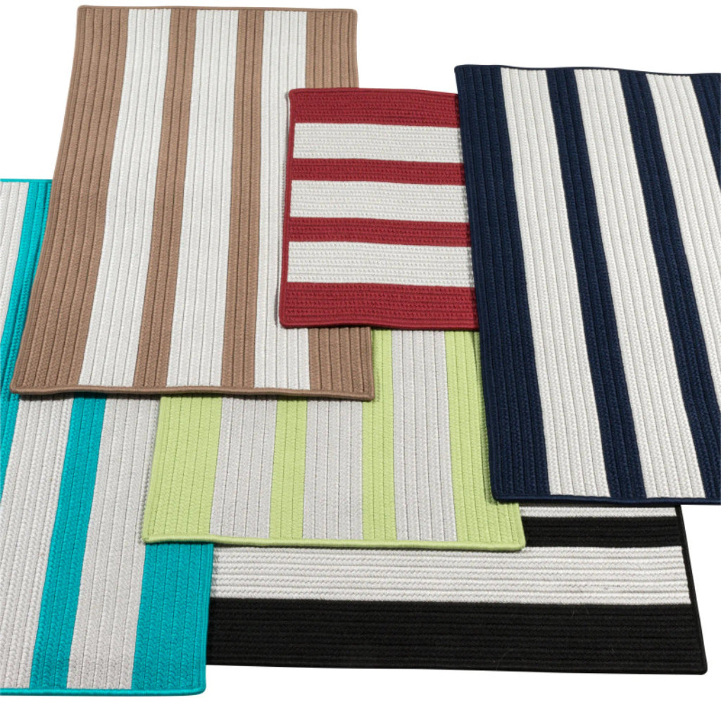 Colonial Mills Everglades Vertical Stripe Navy Pier Rectangle Area Rug - Stain &amp; Fade Resistant Indoor / Outdoor Rug