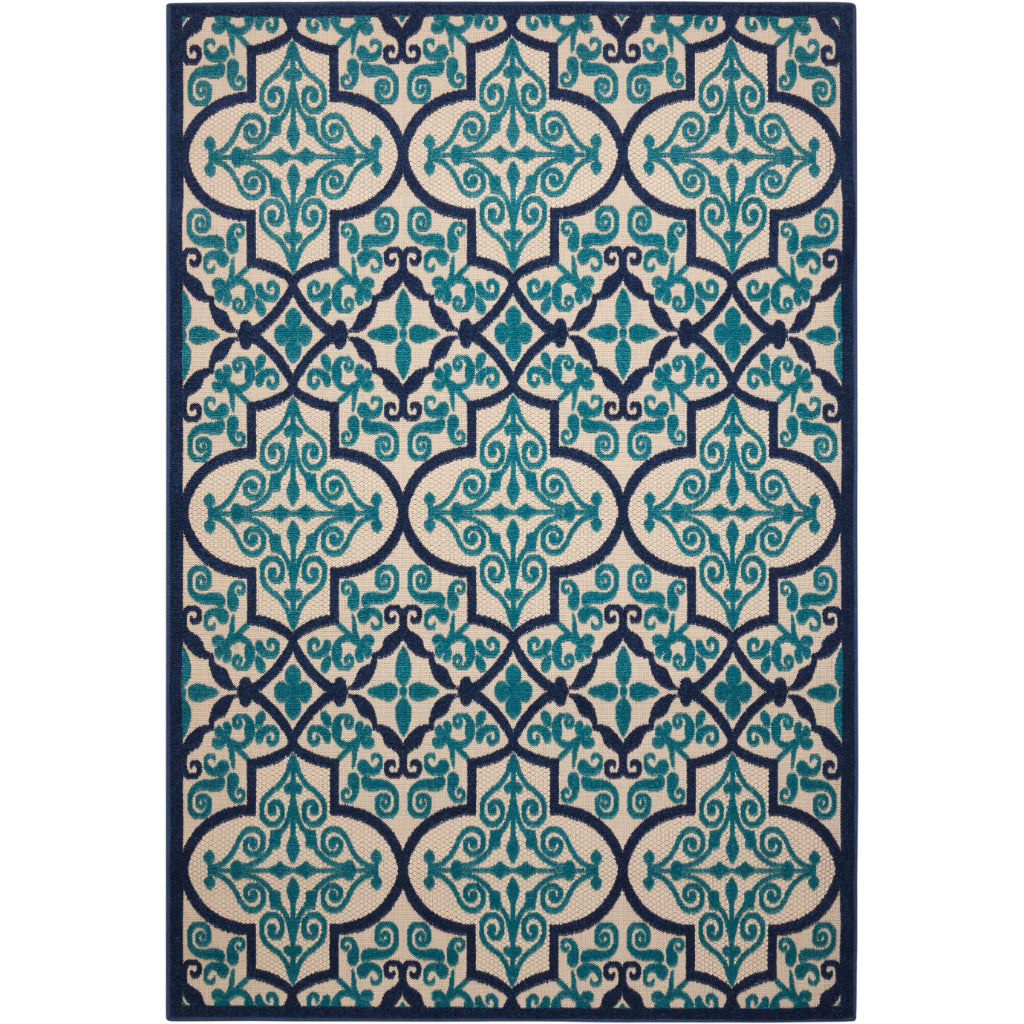 Nourison Home Aloha ALH14 Multicolor Rectangle Area Rug - Premium Stain-Resistant Machine Made Bohemian Rug