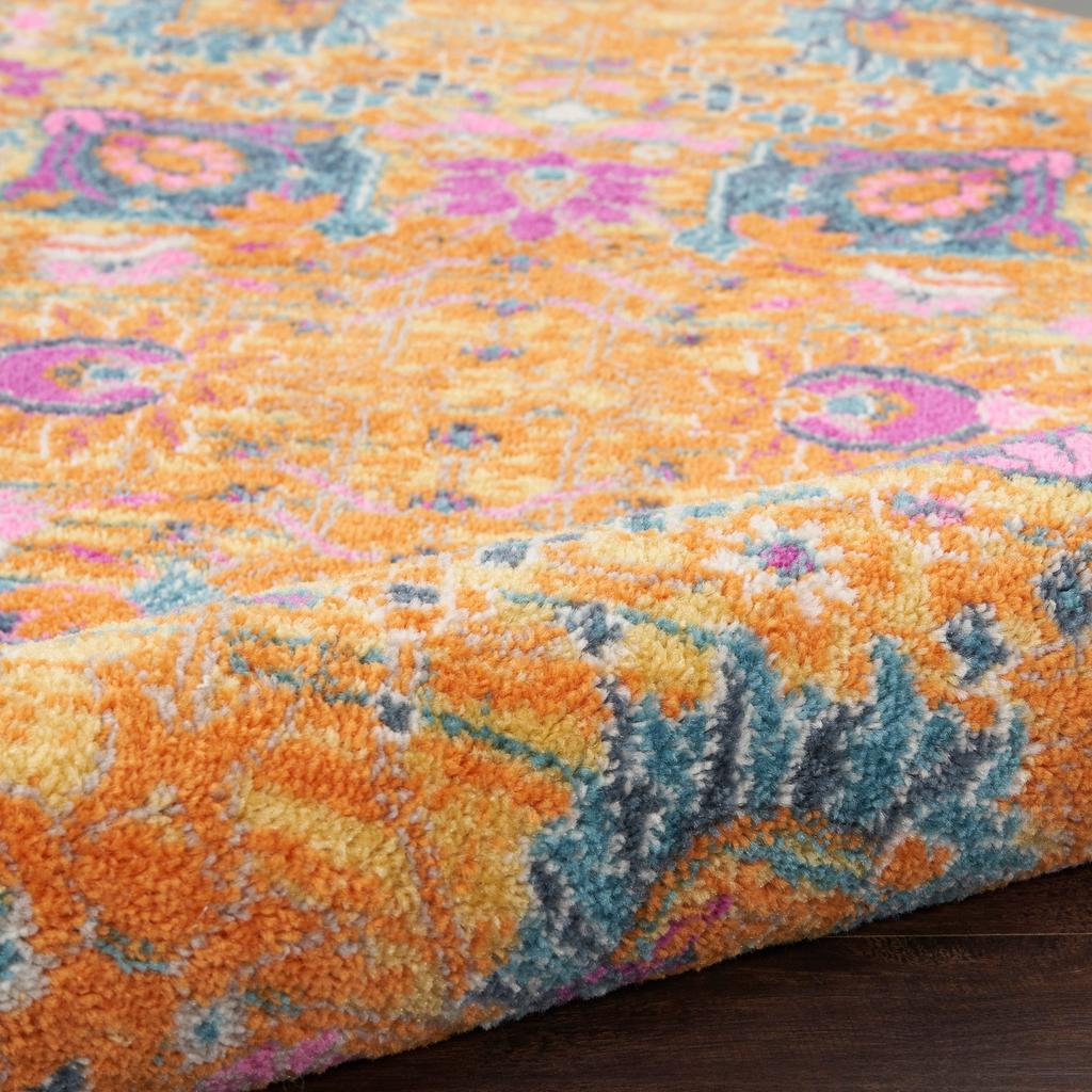 Nourison Home Passion PSN01 Orange Sunburst Indoor Runner - Bohemian Power Loomed Machine Made Medium Pile