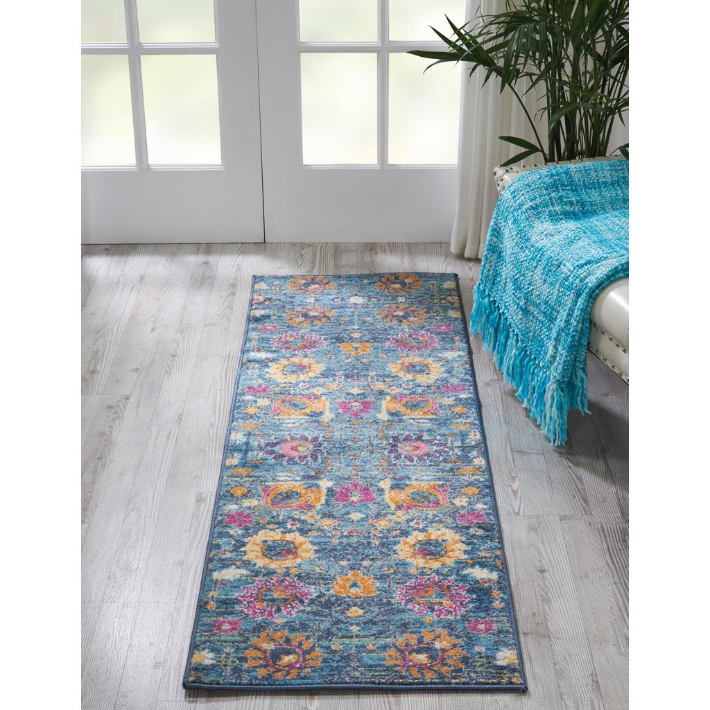 Nourison Home Passion PSN01 Denim Indoor Runner - Bohemian Power Loomed Machine Made Medium Pile