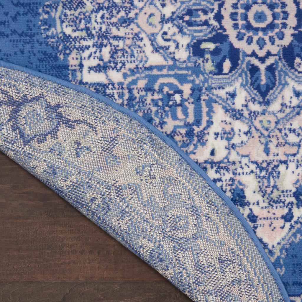 Nourison Home Whimsicle WHS03 Navy Indoor Round Area Rug - Farmhouse Power Loomed Machine Made Low Pile