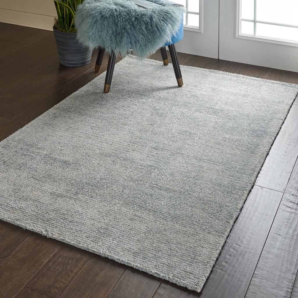 Nourison Home Weston WES01 Light Blue Indoor Rectangle Area Rug - Modern Tufted Handmade Medium Pile