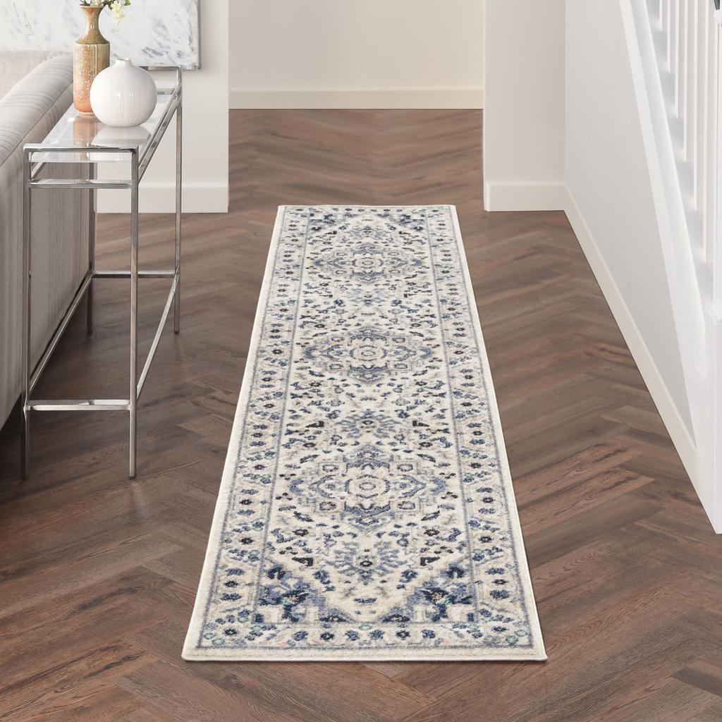 Nourison Home Passion PSN33 Ivory Grey Ivory/Grey Indoor Runner - Bohemian Power Loomed Machine Made Medium Pile