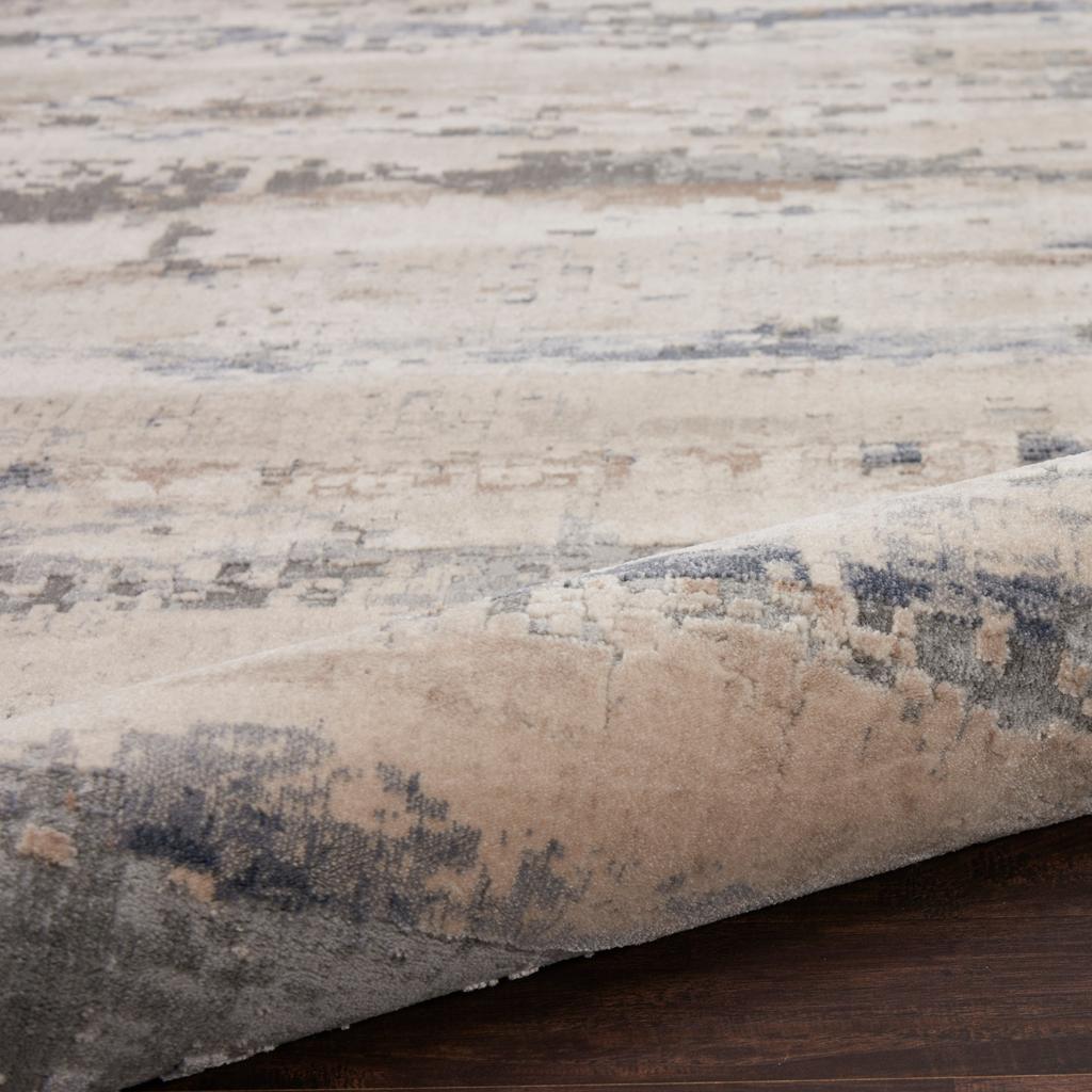 Nourison Home Rustic Textures RUS04 Beige and Grey Beige Grey Indoor Round Area Rug - Modern Power Loomed Machine Made Medium Pile