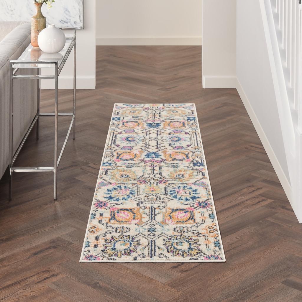 Nourison Home Passion PSN01 Ivory Ivory/Multi Indoor Runner - Bohemian Power Loomed Machine Made Medium Pile