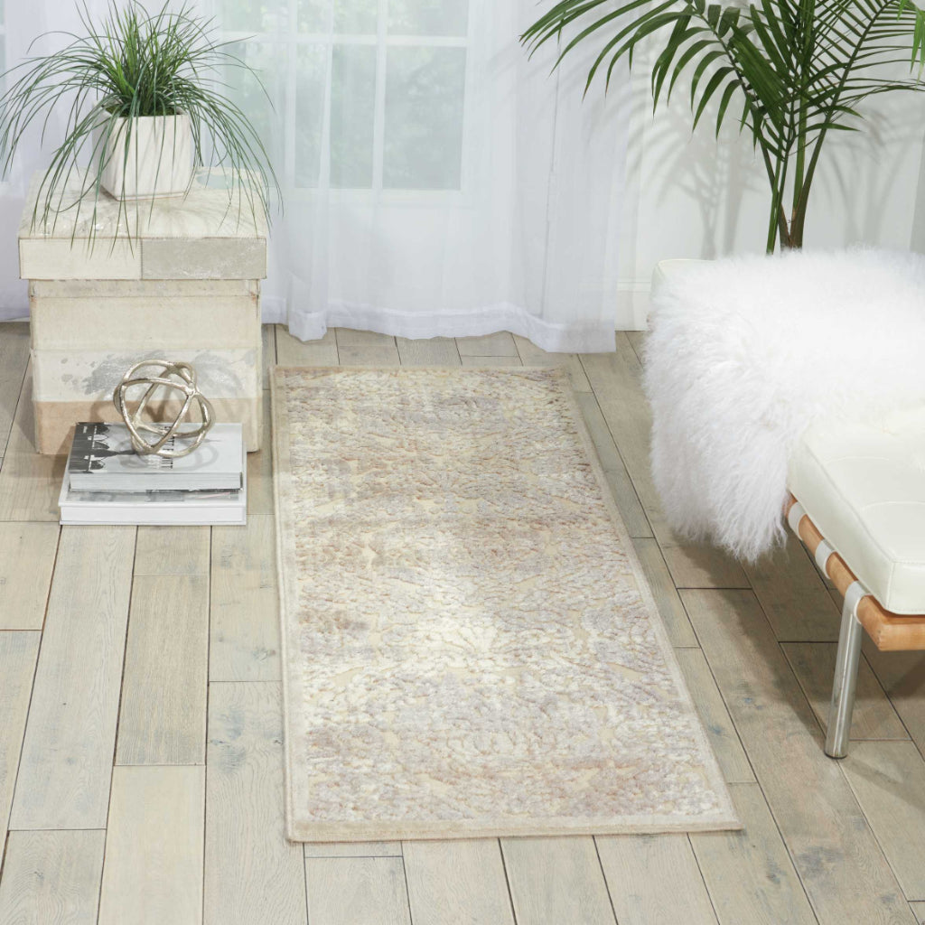 Nourison Home Graphic Illusions GIL09 Ivory Indoor Runner - Power Loomed Living Room Runner-