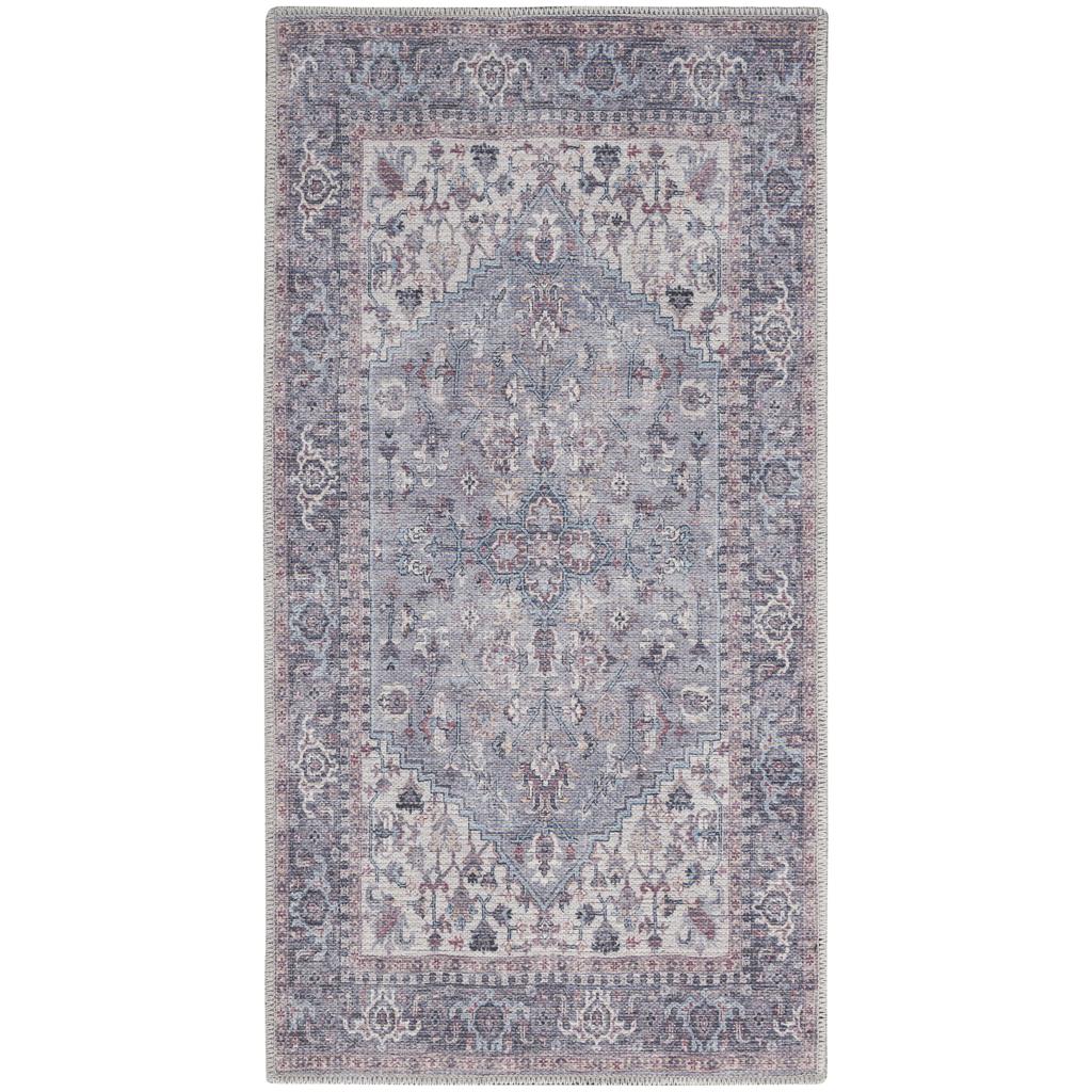 Nourison Home New Concept Washables SR101 Grey Indoor Rectangle Area Rug - Vintage Machine Woven Machine Made Low Pile