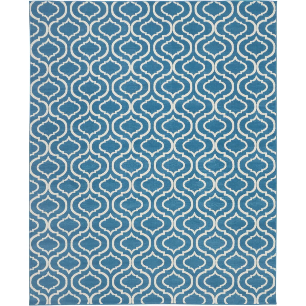 Nourison Home Jubilant JUB19 Blue Rectangle Indoor Area Rug - Refined Contemporary Rug with Lantern Trellis Pattern-