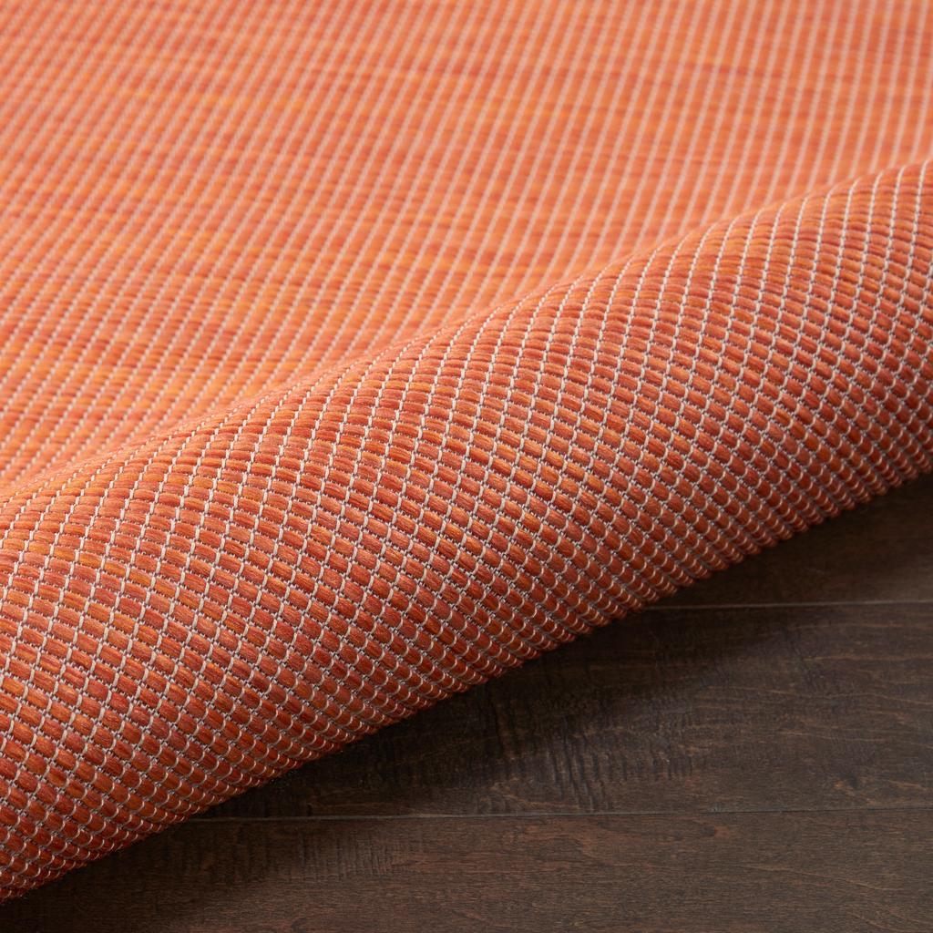 Nourison Home Positano POS01 Terracotta Indoor/Outdoor Round Area Rug - Modern Power Loomed Machine Made Low Pile