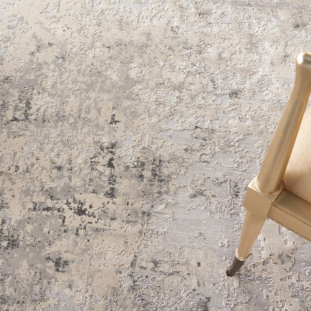 Nourison Home Rustic Textures RUS07 Grey Beige Indoor Round Area Rug - Modern Power Loomed Machine Made Medium Pile