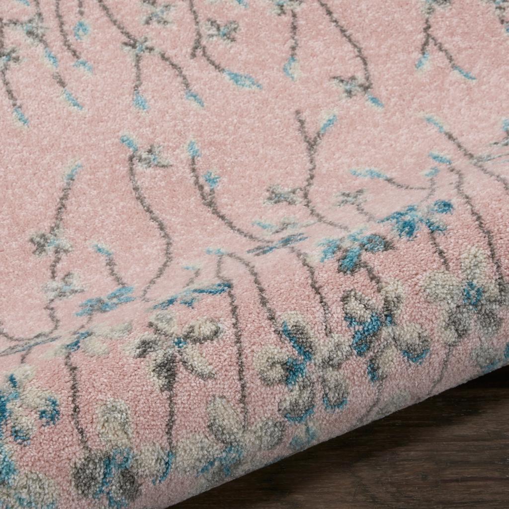 Nourison Home Tranquil TRA04 Pink Indoor Rectangle Area Rug - Contemporary Power Loomed Machine Made Medium Pile