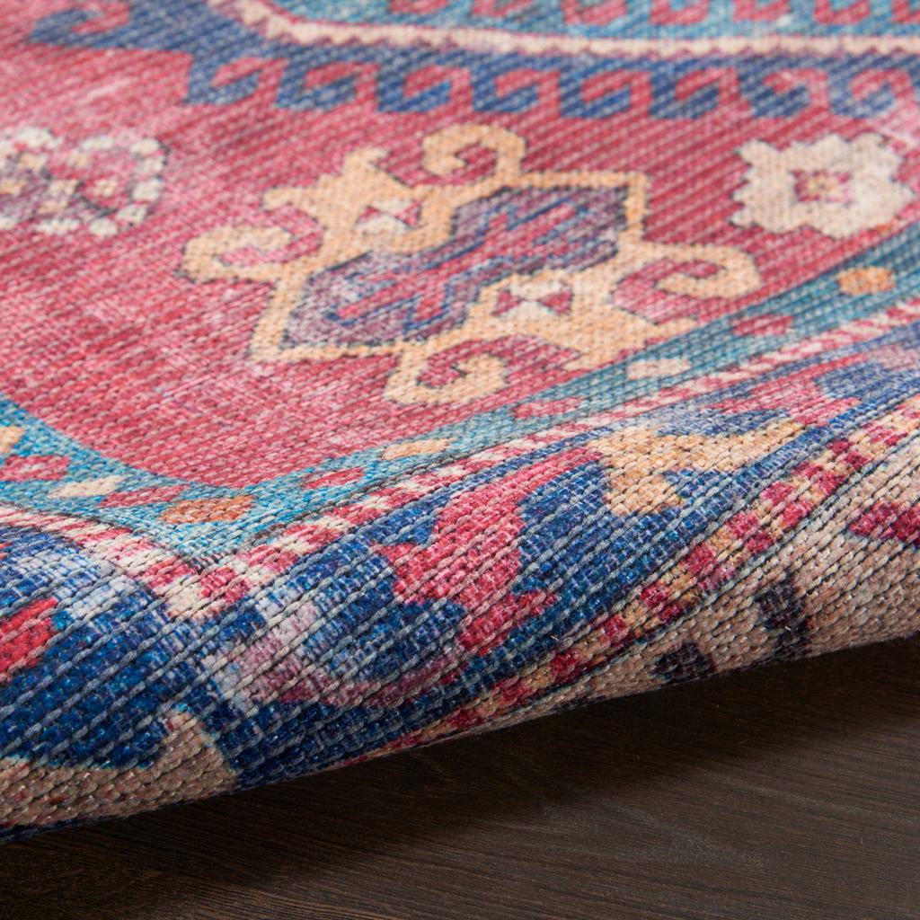 Nourison Home New Concept Washables SR105 Red Navy Indoor Runner - Vintage Machine Woven Machine Made Low Pile