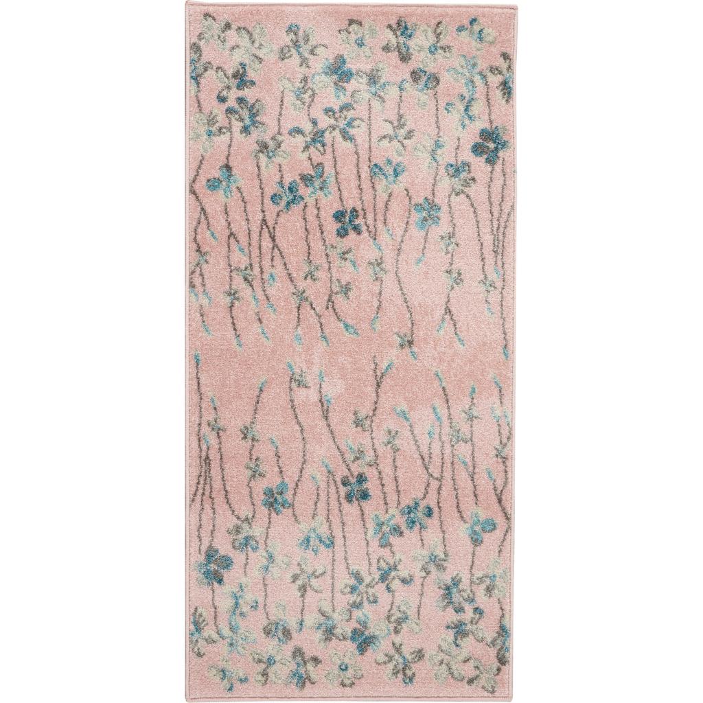 Nourison Home Tranquil TRA04 Pink Indoor Rectangle Area Rug - Contemporary Power Loomed Machine Made Medium Pile