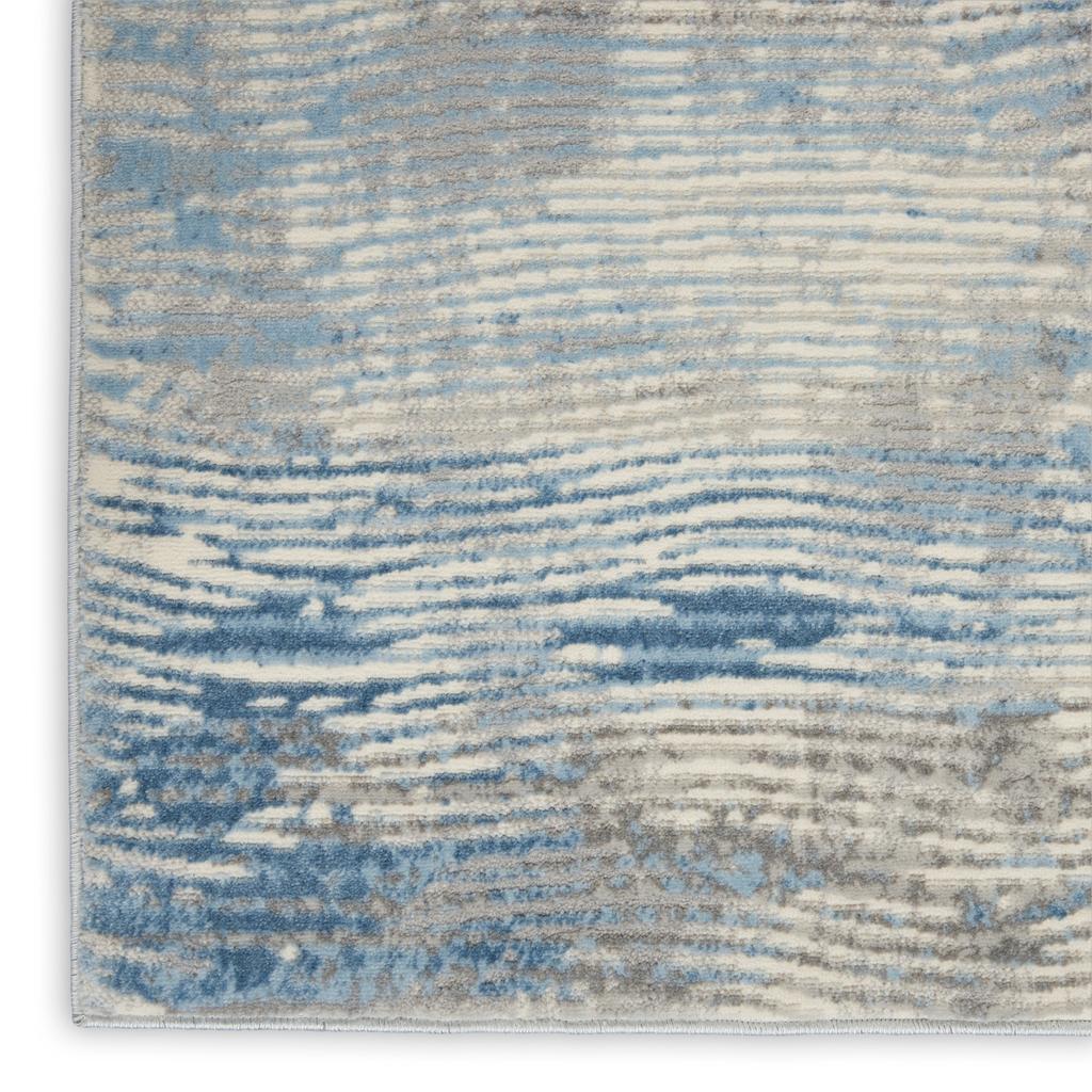 Nourison Home Solace SLA01 Ivory Grey Blue Ivory/Grey/Blue Indoor Runner - Modern Power Loomed Machine Made Low Pile