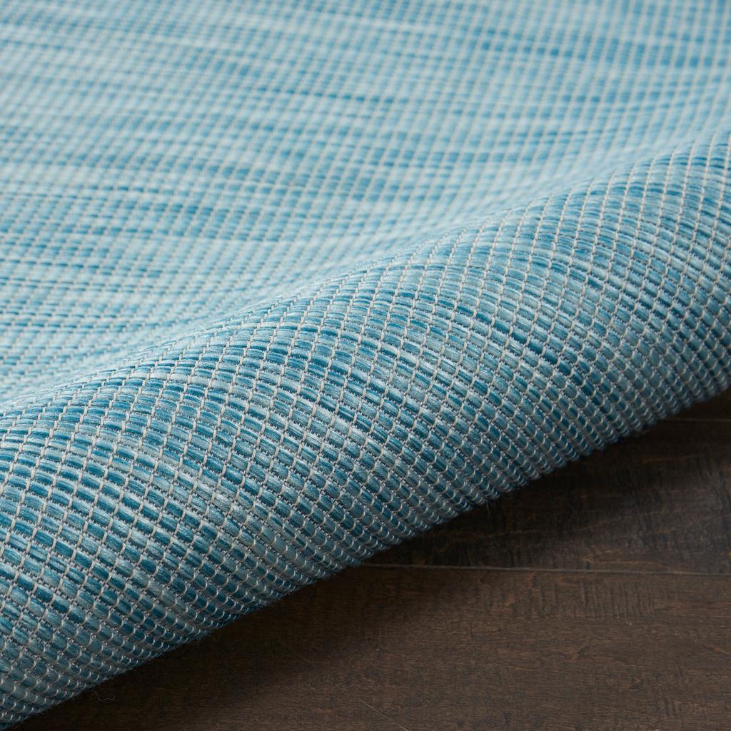 Nourison Home Positano POS01 Aqua Indoor/Outdoor Runner - Modern Power Loomed Machine Made Low Pile