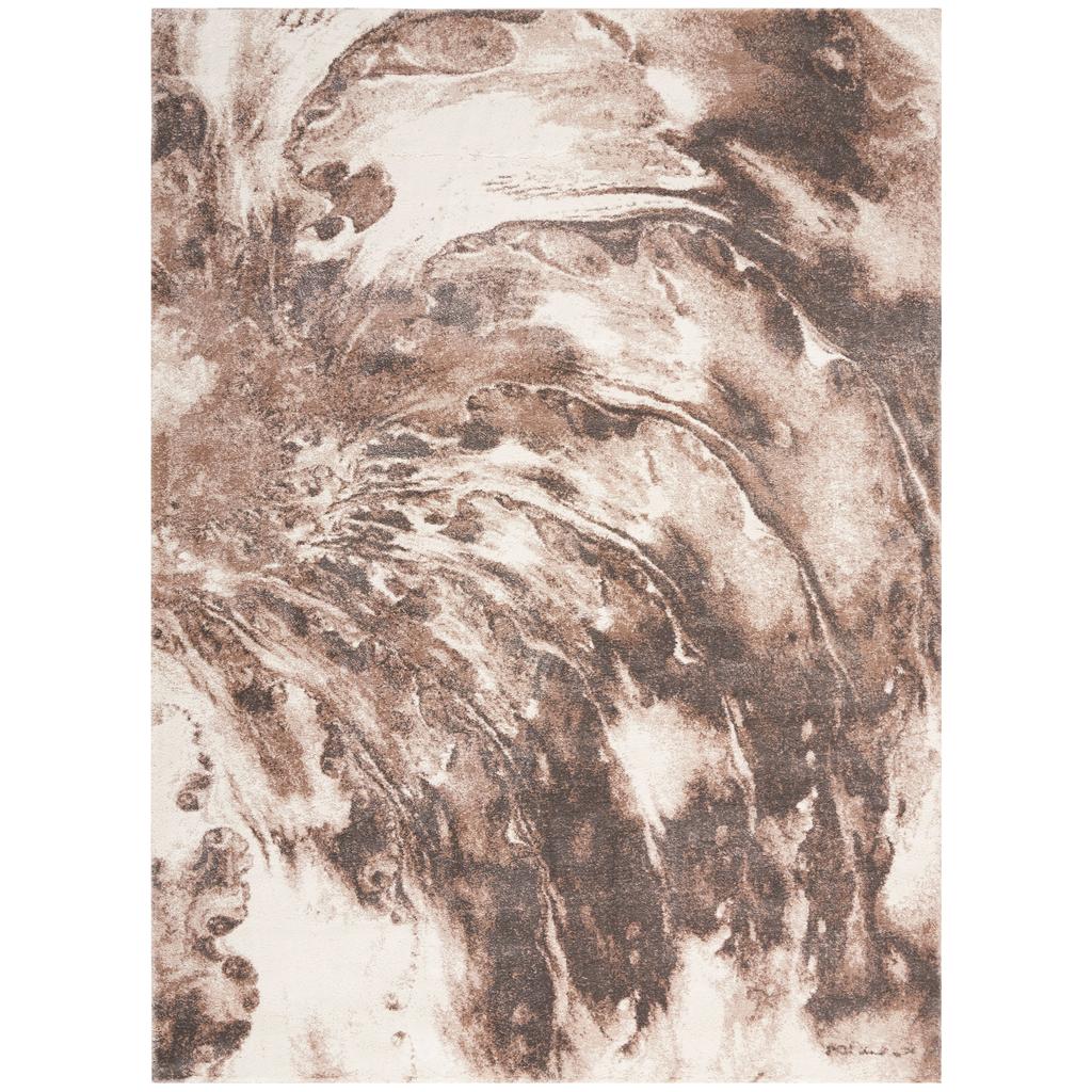 Nourison Home American Manor AMR03 Ivory/Mocha Ivory Mocha Indoor Rectangle Area Rug - Modern Power Loomed Machine Made Medium Pile